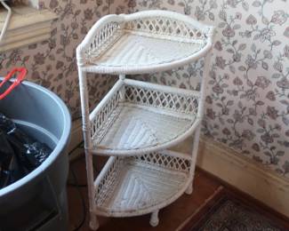 small wicker shelf
