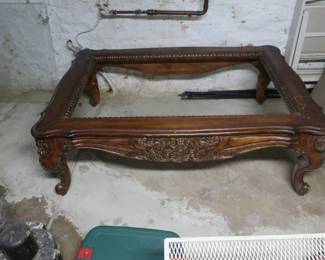 coffee  table -  no  glass on  top  but  is  off  to  the  left  side