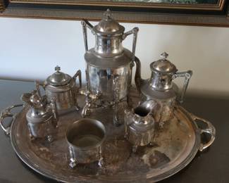 pewter   tea  set