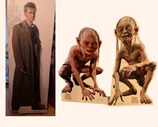 3 separate cutouts: Dr. Who and Gollum