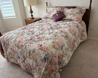 Double bed, American of Martinsville vintage headboard