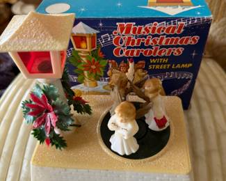 1960s Musical Christmas Carolers (music box works); needs light