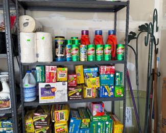 Vintage cleaning supplies & trash bags!