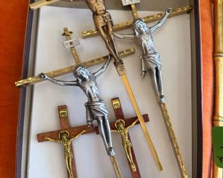 Vintage Crucifix, metal & wood