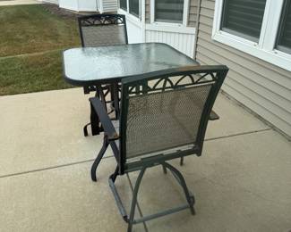 Pub table patio set