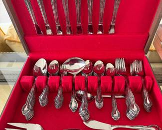 Vintage Orleans Silver Stainless Japan flatware, 71 pieces