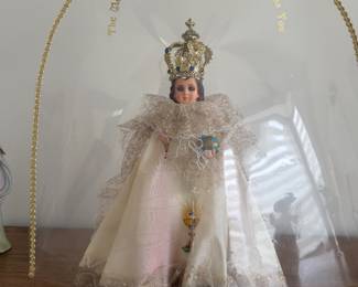 Infant of Prague with protective sleeve