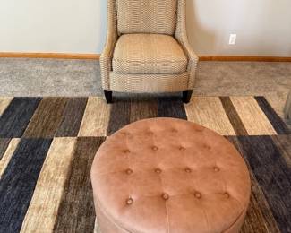 Faux Leather Ottoman with Storage