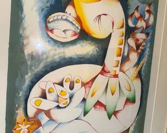 My Torch Shall Guide Me by Alexandra Nechita, numbered litho with raised seal