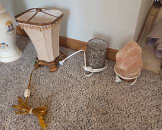 Vintage Lamp, Salt Rock Lamp,