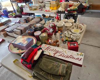 Christmas Towels, Sign, Decorations, Tins, Boxes