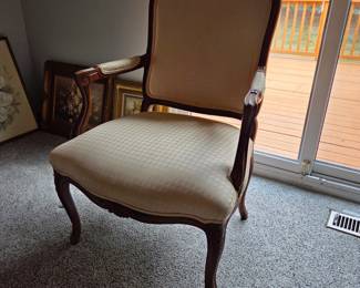 Vintage Carved Wood Armchair