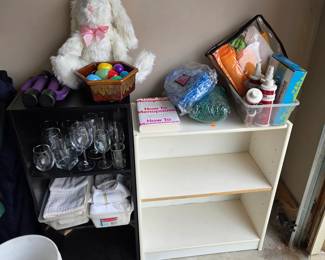 Shelves, Glasses, Cleaning Towels,