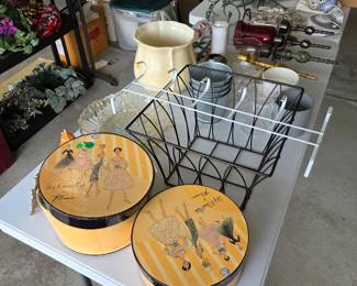 Dessert Plates and Mugs, Metal Basket, Door Hook, Glass Bowls, Ceramic Pots, Metal Canisters, Wall Sconces