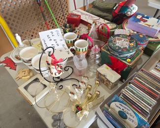 Tins, boxes, orniment hangers,