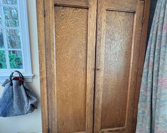 Antique armoire turned into desk