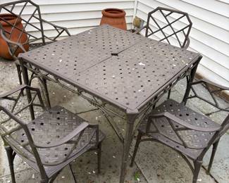 Aluminum outdoor table and chairs