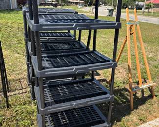 Black Plastic Shelving 1-23”x35” $40 each 2-17”x35” $ 30 each 2-17”x35” 4 shelf’s $25 each