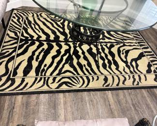 Zebra print rug $125.00. 62”x 86”