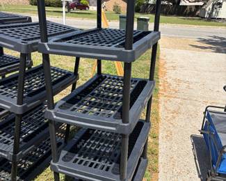 Black Plastic Shelving 2-23”x35” $40 each 2-17”x35” $ 30 each 2-17”x35” 4 shelf’s $25 each