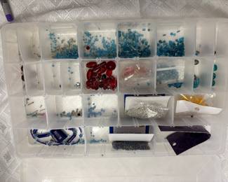 Jewelry: earrings, bracelets, necklaces. Jewelry making supplies, jewelry display pieces, semi precious stones. Some priced individually some by lots.