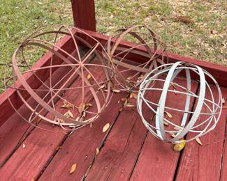 (3) Metal Spheres $45 set 2-12”diam 1-15”diam
