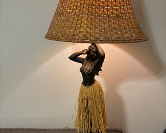 Hula Girl Lamp $200.00. 9”base 34”t