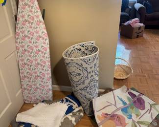 Ironing board and area rugs 