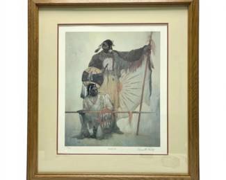 Lithograph Titled Mandan Gold By Western Artist Kenneth Riley