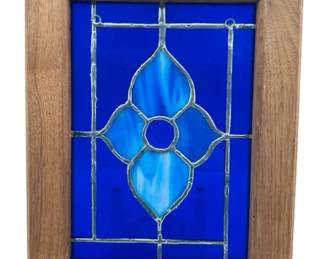Blue Stained Glass Flower 10 x 13
