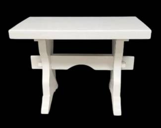 Painted White Wooden Bench