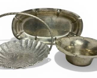 Hammercraft Aluminum Basket Pewter Dishes