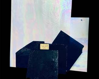 Stained Glass Midnight Blue Iridescent