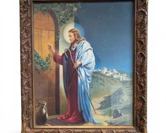 Christ Knocking Print Framed 19 x 23