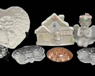 Porcelain Cherub Decorative Glassware Lot