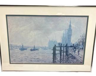 Framed The Thames Below Westminster Print by Claude Monet