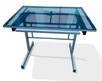 Glass Metal Adjustable Drafting Table
