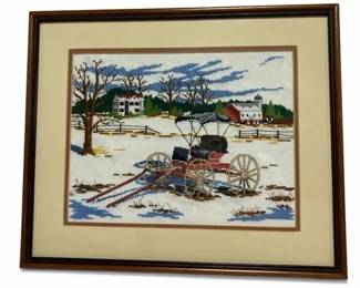 CrossStitched Country Carriage in Winter