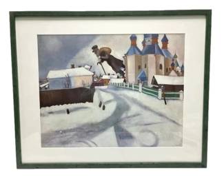 Framed Over Vitebsk Print By Marc Chagall