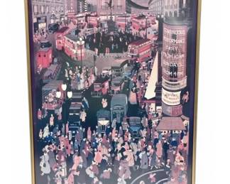 Reproduction Vintage London Travel Print In Copper Toned Metal Frame