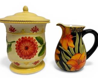 Nonnis HandPainted Ceramic Biscotti Jar More
