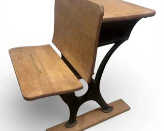 Small Vintage Wooden School Desk