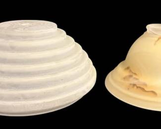 Two Frosted Glass Lamp Shades