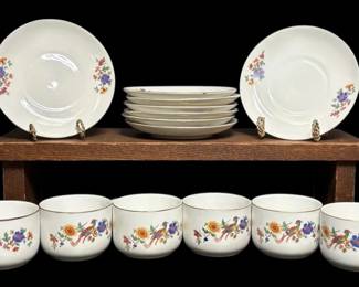 White And Blue Czechoslovakia Teacups And Saucers