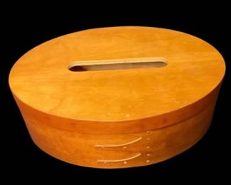 Oval Wood Tissue Box