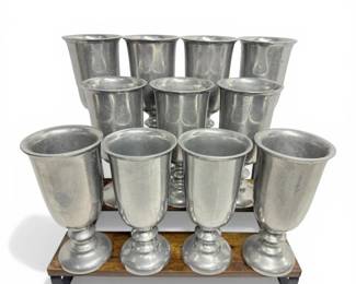 Pewter Duratale By Leonard Goblets 11 Total