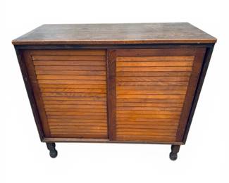 Sliding Door Pine Storage Cabinet