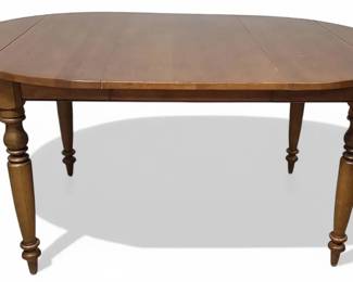 Ethan Allen New Country Adjustable Wooden Table w Leaf Insert