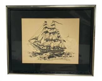 U.S. Frigate Constellation Framed Etching Print