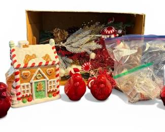 Gingerbread Cookie Jar, Red Glass Birds, More Mystery Christmas Decor